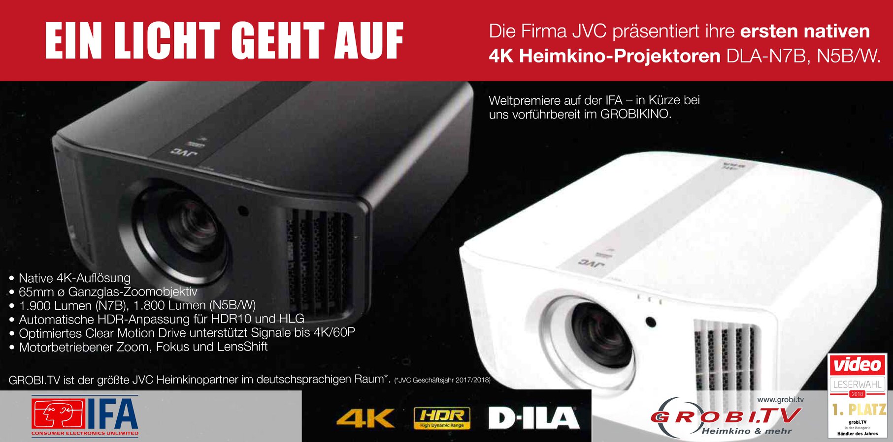 JVC DLA N5 Projektor ab jetzt verfügbar