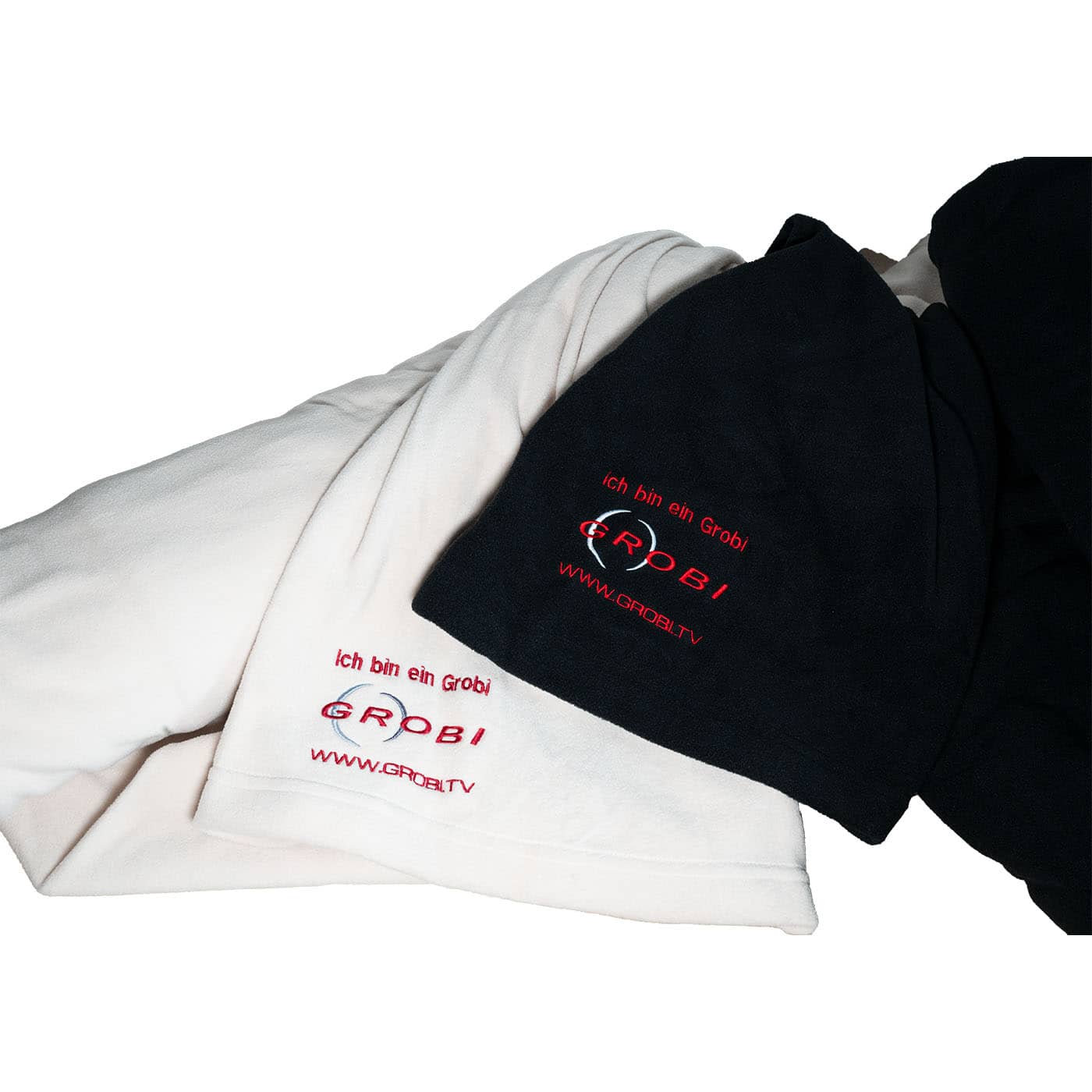 GROBI.TV Decke aus Napelino Micro-Fleece creme und schwarz