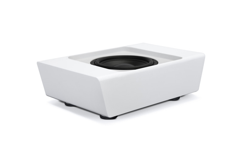 PULSE-SUB-_Top-Down-3-4-Right_White_Grill-Off GrobiTV - Bluesound PULSE SUB+_Top Down 3-4 Right_White_Grill Off