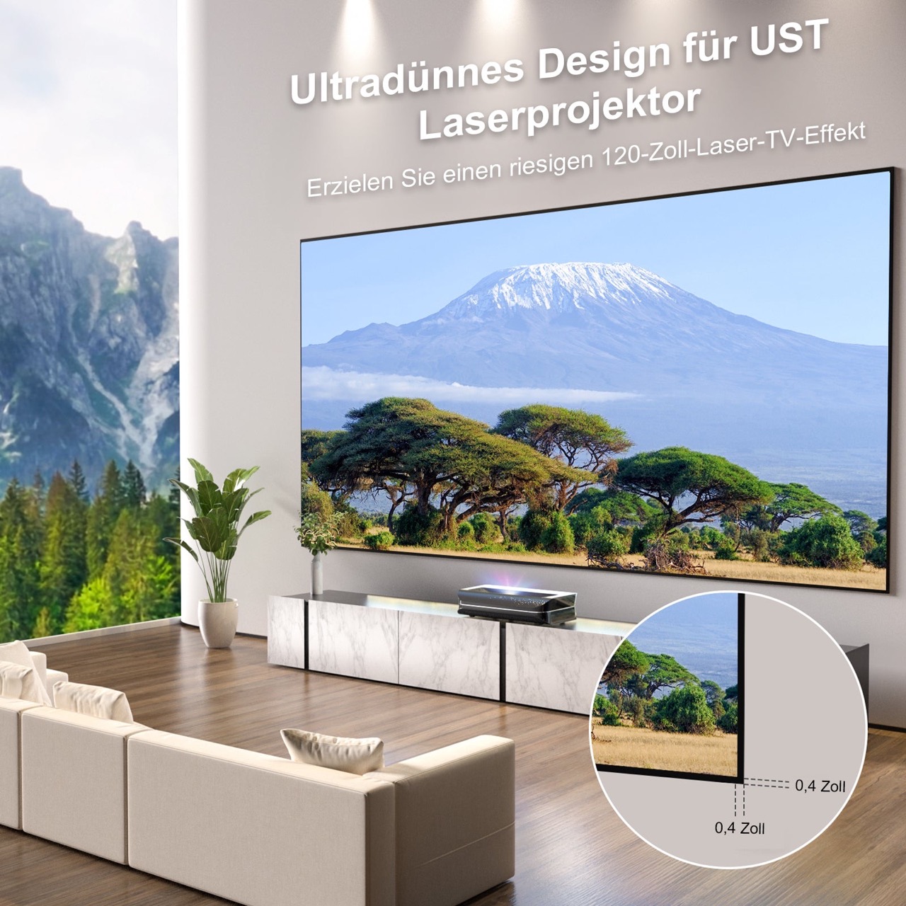 AWOL VISION | Cinematic (132-150") Rahmenleinwand für Laser TVs