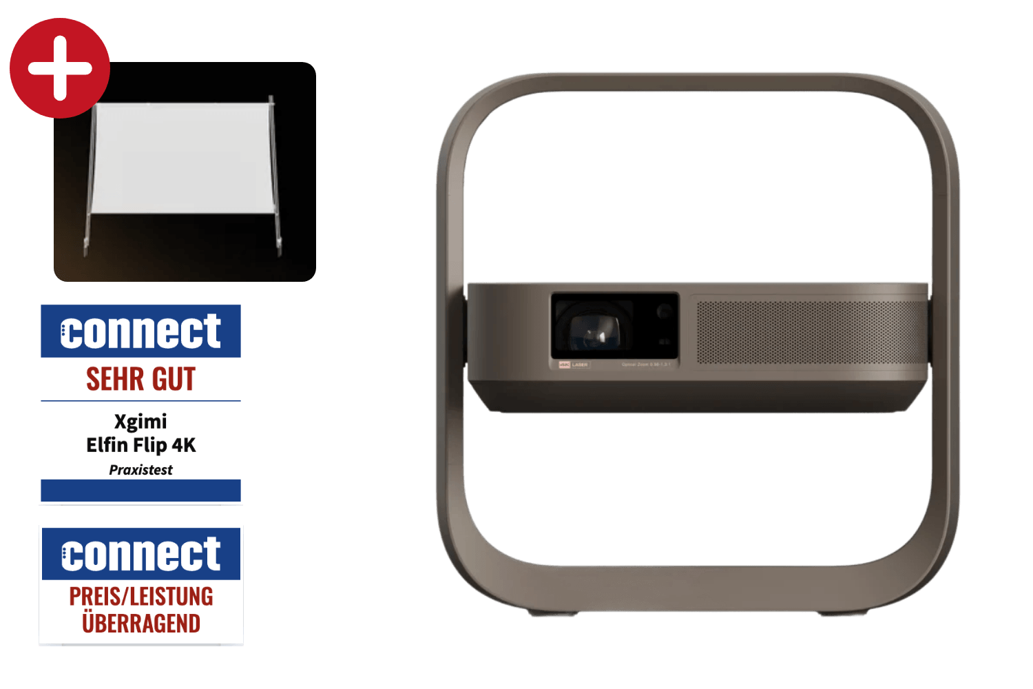 XGIMI Elfin Flip 4K | Tragbarer 4K RGB Triple-Laser Beamer mit Google TV