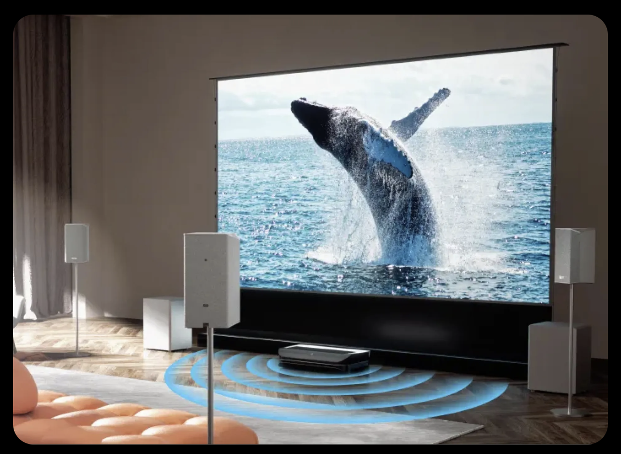 Der weltweit erste LaserTV Projektor & Centerlautsprecher in einem