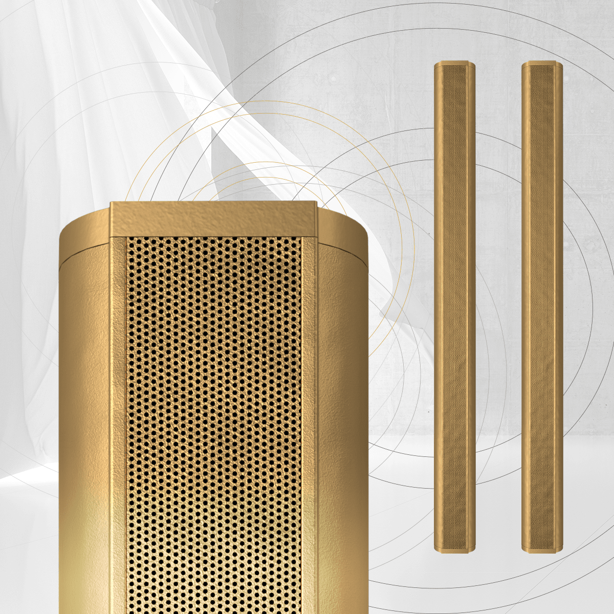 GrobiTV - QEUS APS70 EVO kompakte Flachlautsprecher - 2er Set gold