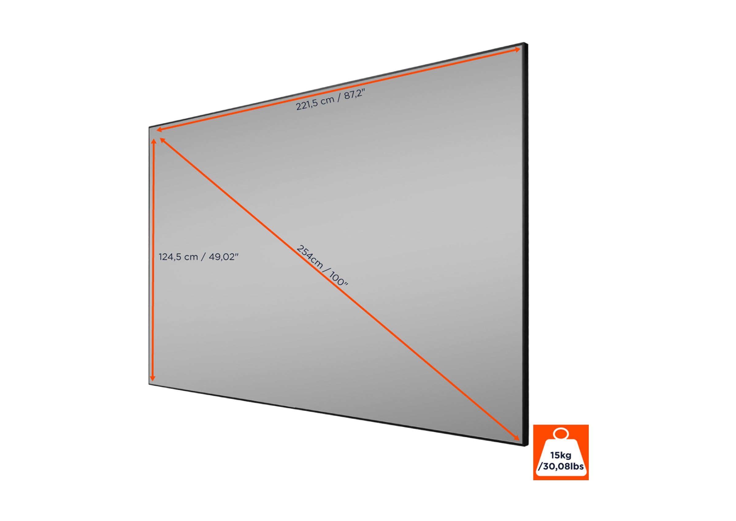 CLR UST Hochkontrast (Performance) Rahmenleinwand für Laser TVs