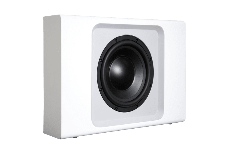 PULSE-SUB-_3-4-Right_White_Grill-Off GrobiTV - Bluesound PULSE SUB+_3-4 Right_White_Grill Off