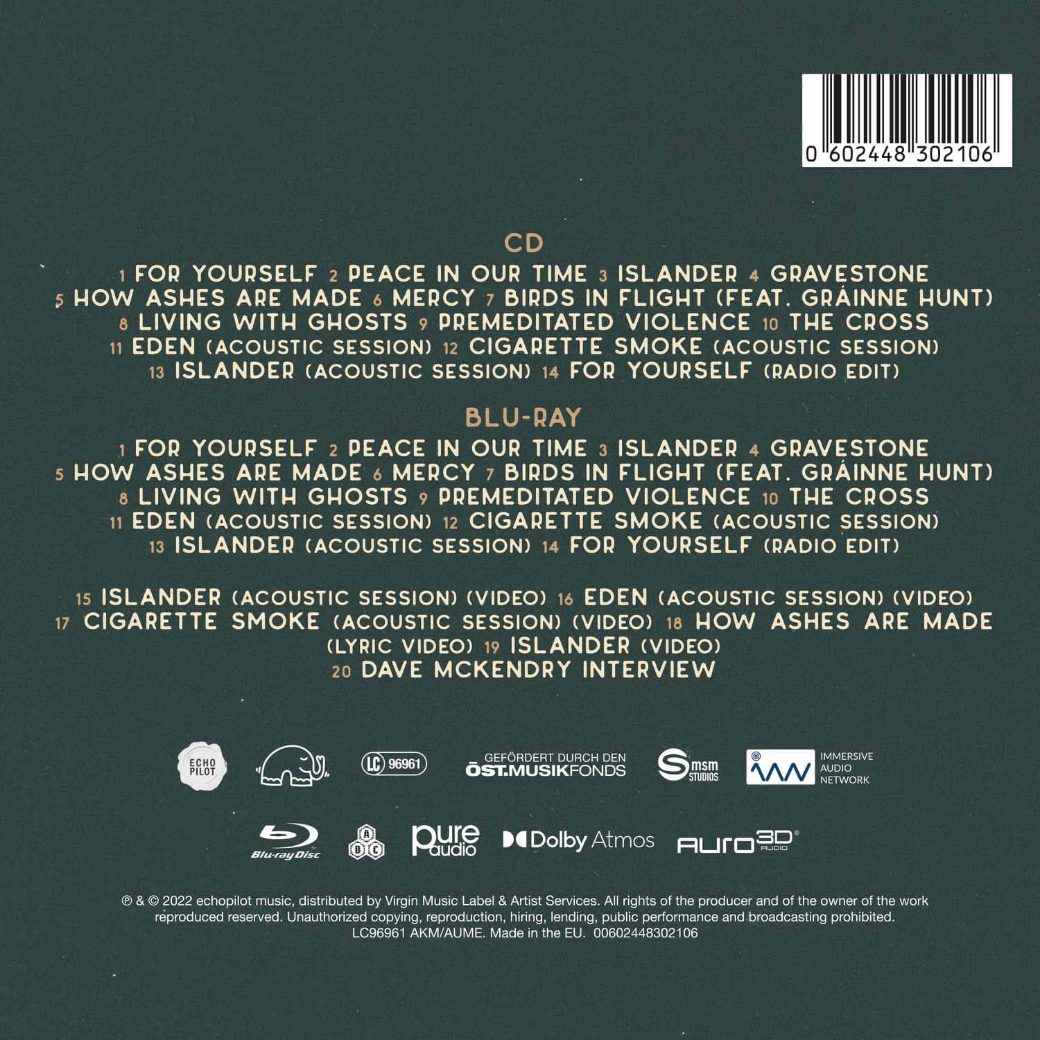 GrobiTV - Dave McKendry-  Humanbeingkind - Deluxe Edition CD + Blu-ray Cover Rückansicht