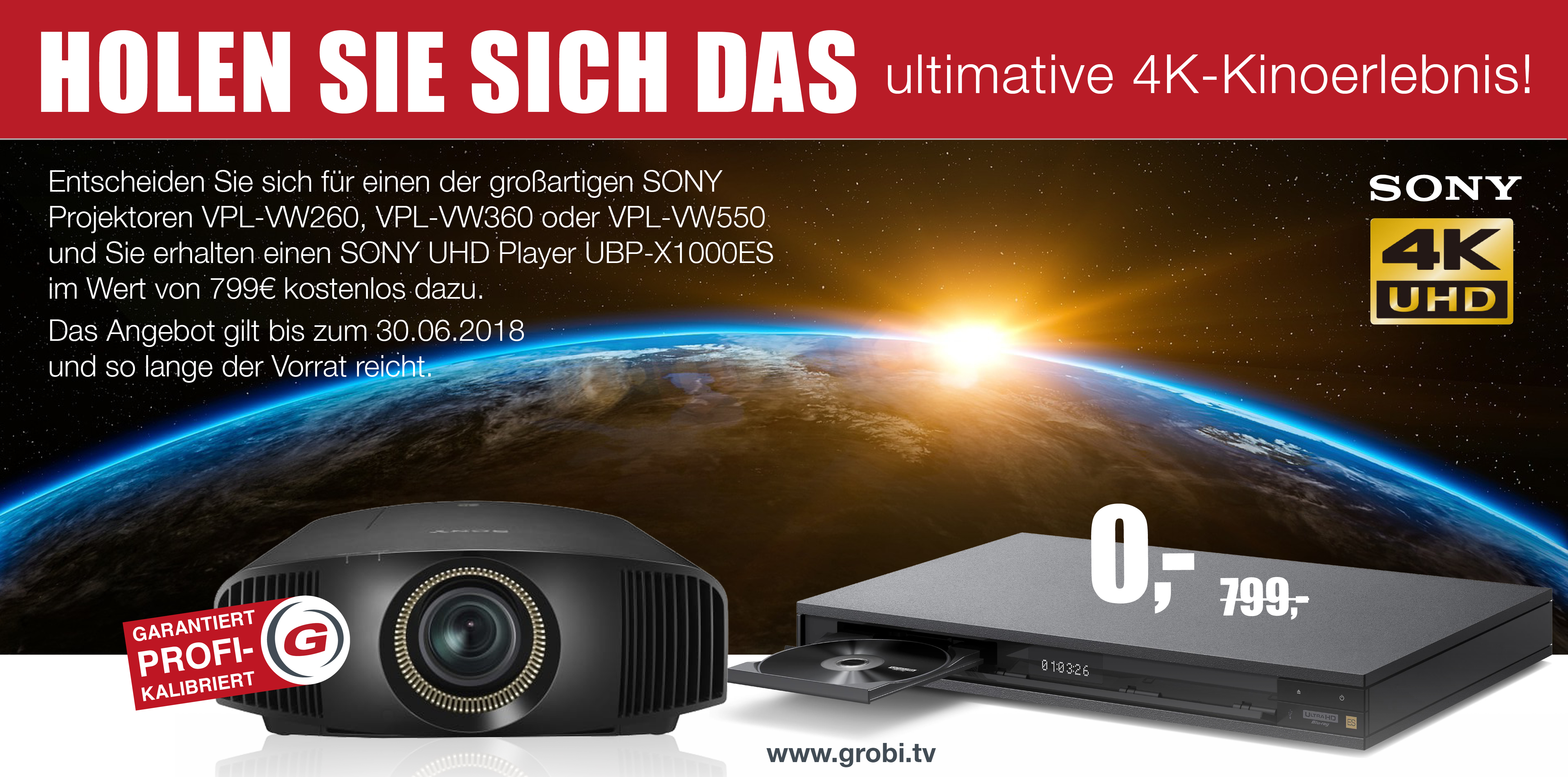 SONY 4K-Aktion mit 799 EUR Geschenk