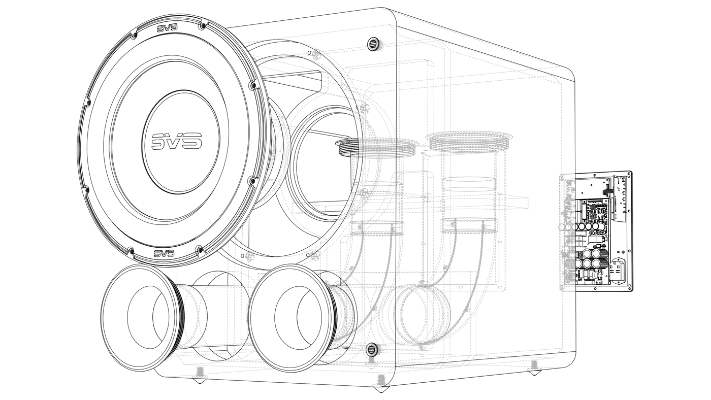 pb-3000_exploded_illustration GrobiTV - SVS PB-3000 Heimkino Subwoofer - Explosionszeichnung