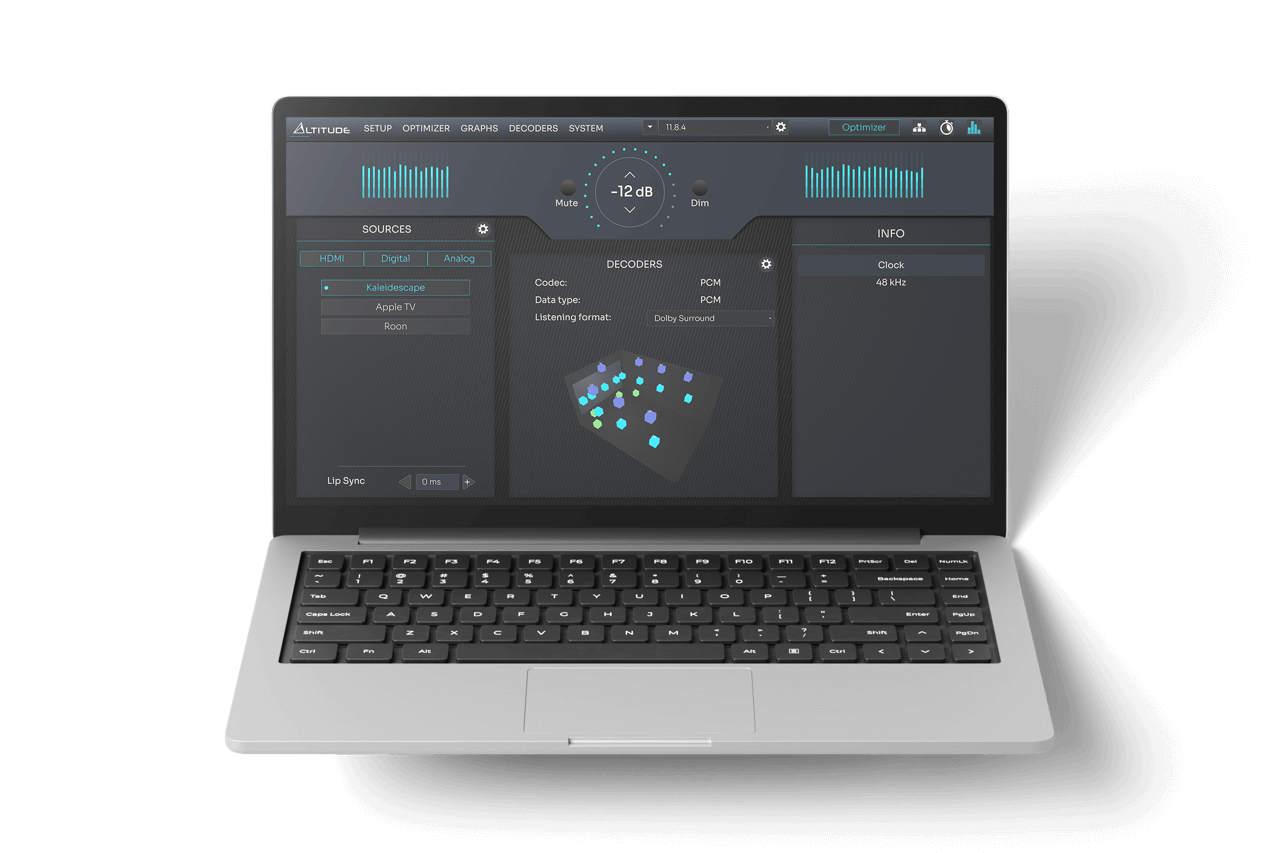 Trinnov AltitudeCI Optimizer Software und Benutzeroberfläche