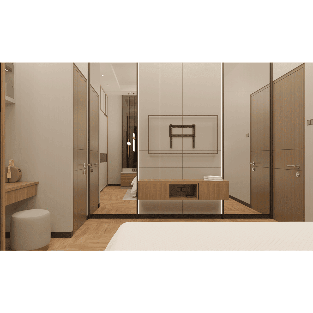 TW-44-hotel GrobiTV - TW-44 TV-Wandhalterung - Montagebeispiel 04