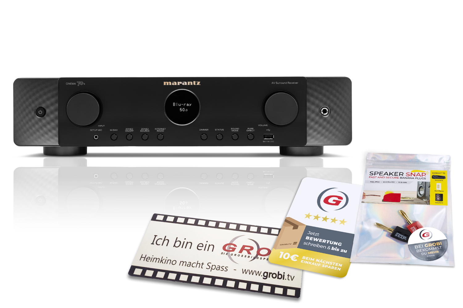 Marantz CINEMA 70s | Slimline 7.2-Kanal AV-Receiver + GRATIS SPEAKER SNAP® + GROBI Schild