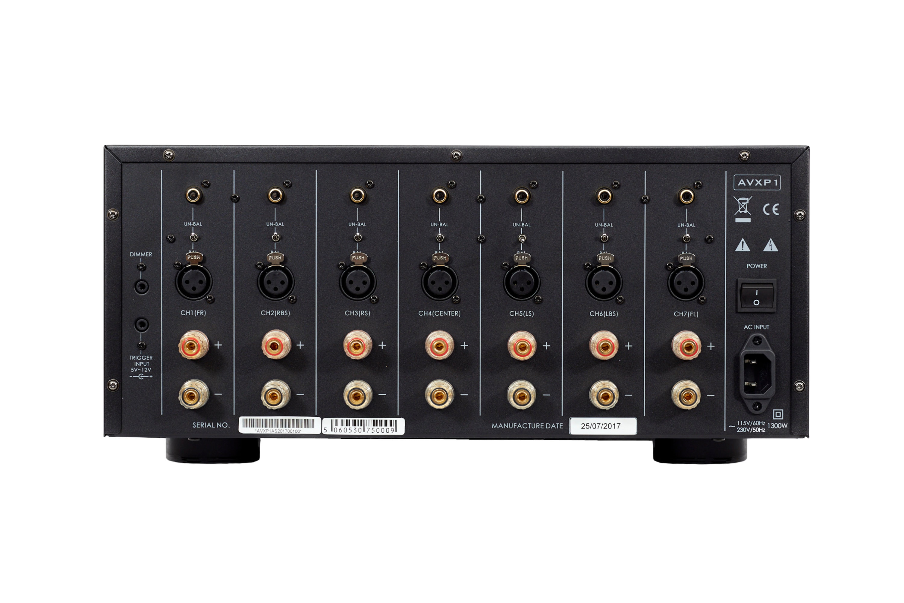 IOTAVX AVXP1 7-Kanal Endstufe - Rückansicht