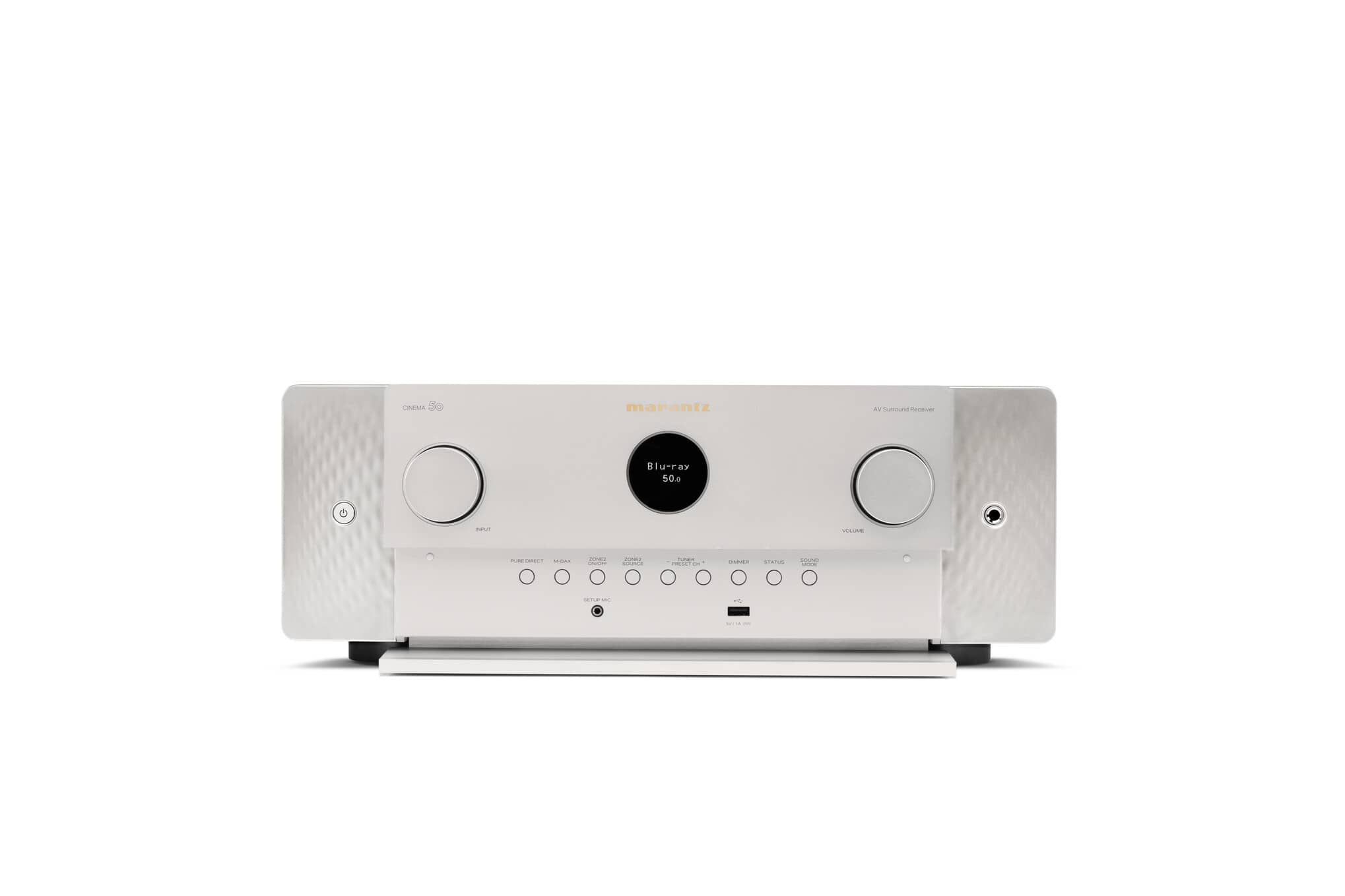 GrobiTV - Marantz CINEMA 50 - 9.4-Kanal-AV-Verstärker silber-gold Frontansicht offen