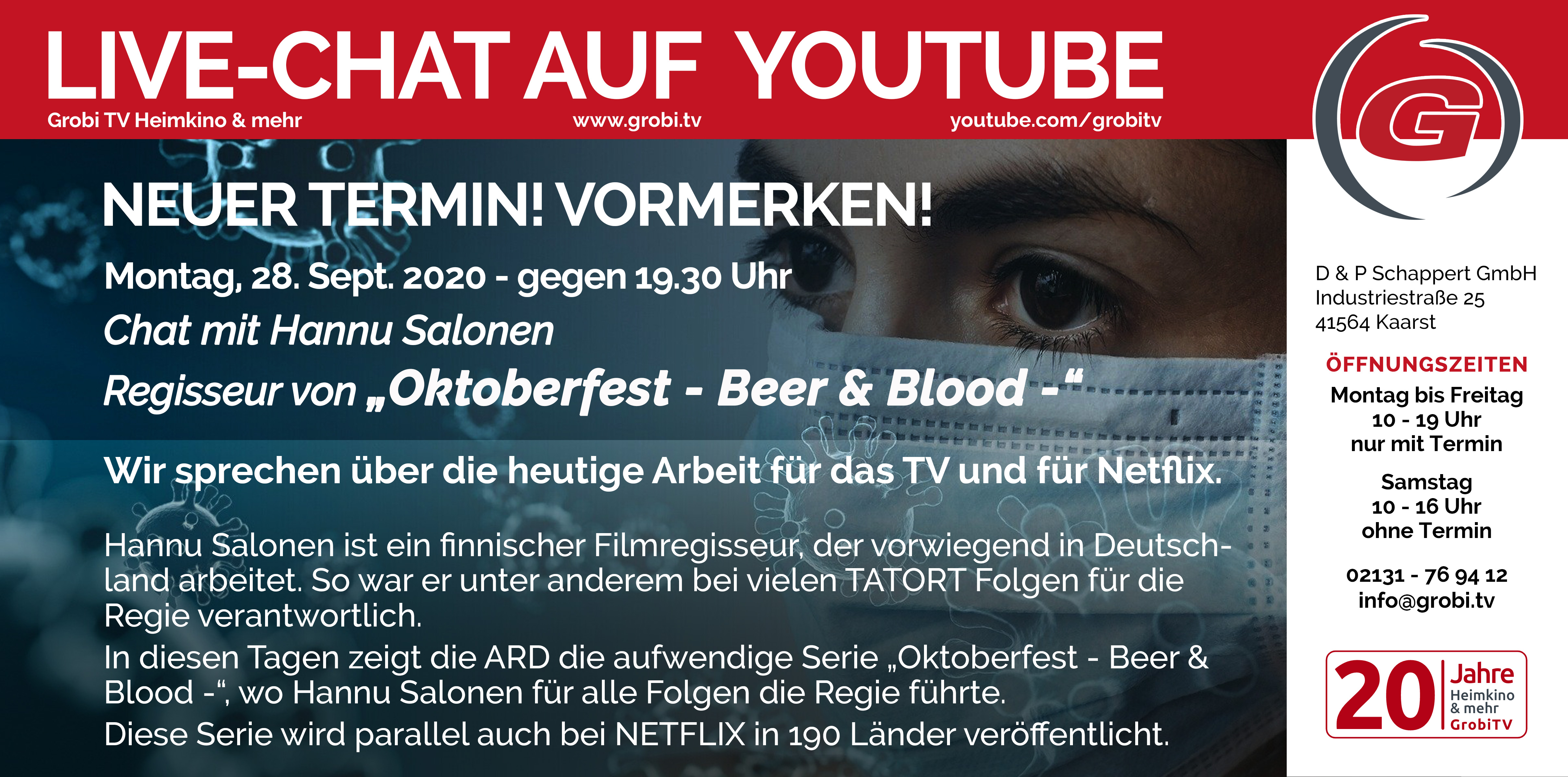 LiveChat mit Regisseur HANNU SALONEN - "Oktoberfest 1900 Blood & Beer"