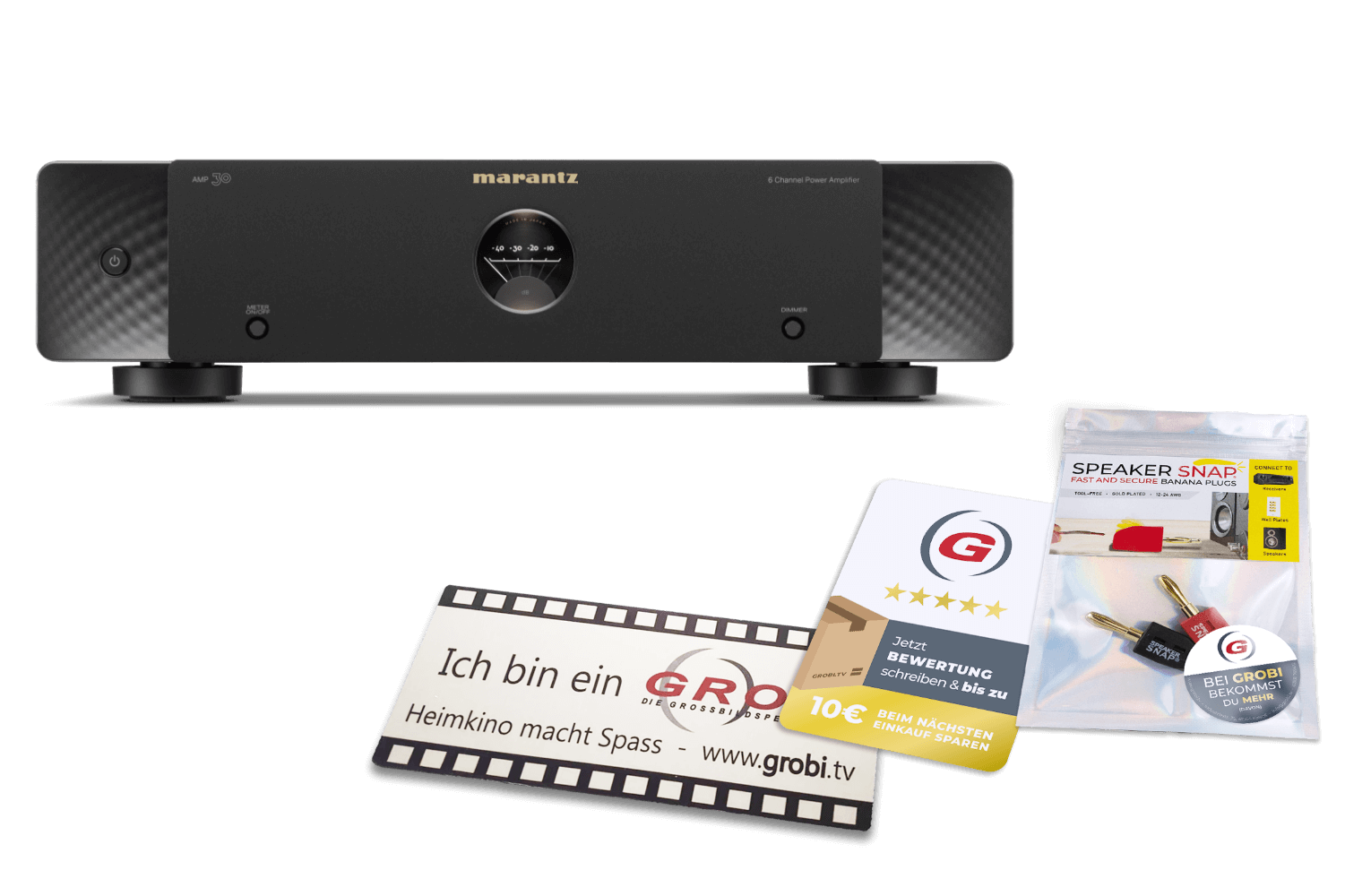 Marantz AMP 30 | Referenz 6-Kanal Slimline Endstufe + GRATIS SPEAKER SNAP® + GROBI Schild
