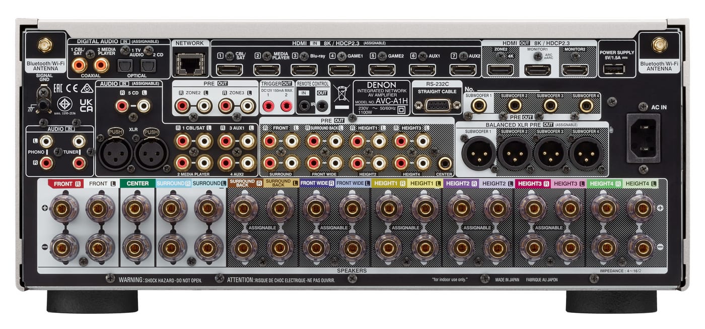 GrobiTV - Denon AVC-AH1  15.4-Kanal AV-Verstärker premium-silber - Rückansicht