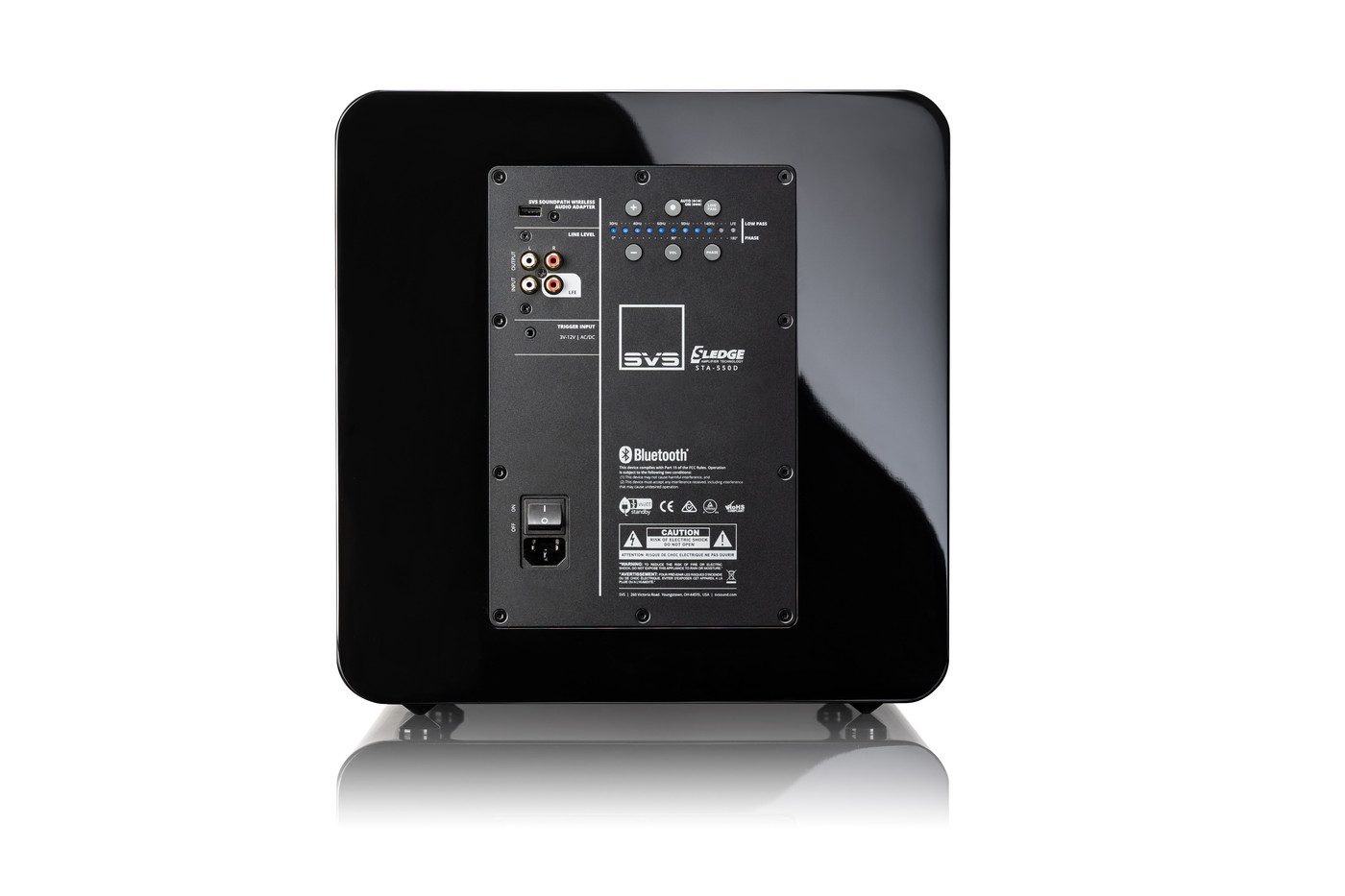 GrobiTV SVS SB-2000 Pro  Heimkino Subwoofer - Piano Gloss Black - Rückansicht