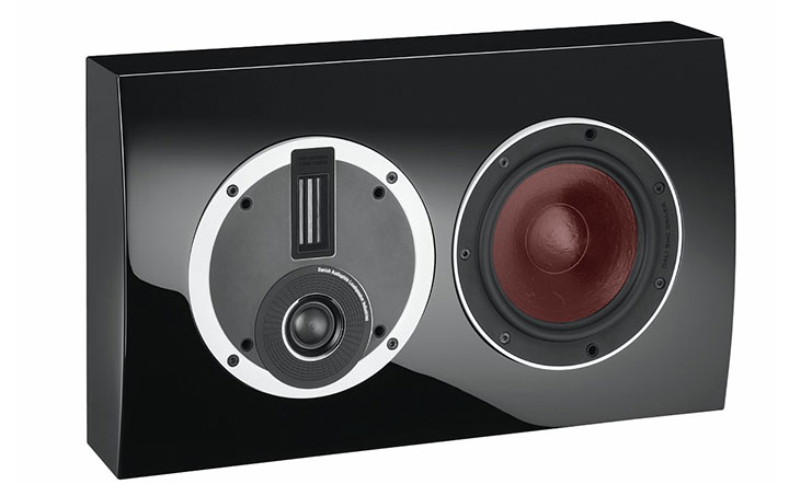 Rubicon-LCR-Black GrobiTV - Dali RUBICON LCR Schwarz Hochglanz Frontansicht liegend ohne Abdeckung