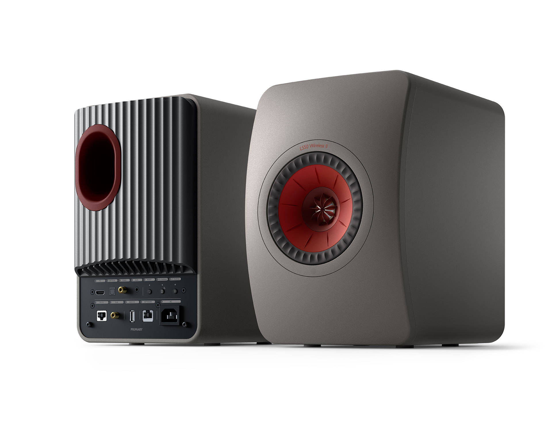 GrobiTV - KEF LS50 Wireless II Lautsprecher Paar grau Frontansicht 2