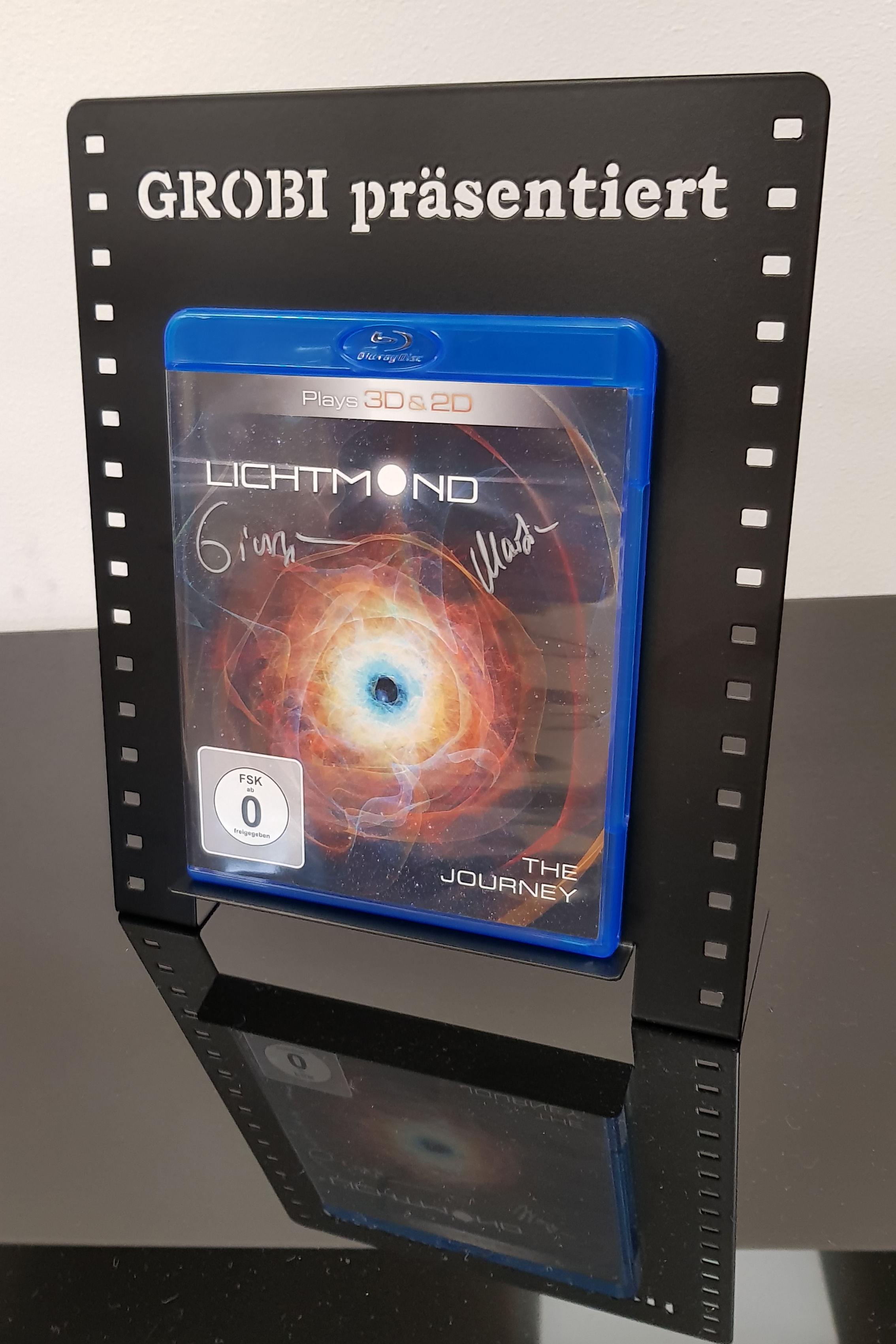 GrobiTV - GROBI DISC Präsentator / Aufsteller für Heimkinoabend - Ausführung in schwarz