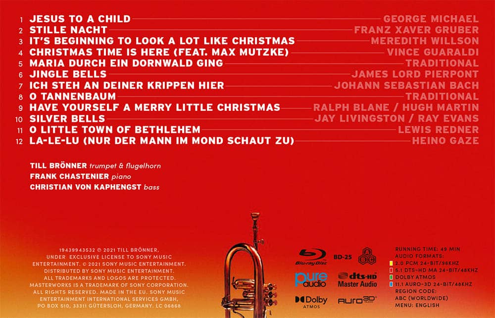 Backcover Till Brönner - Christmas | Studio Edition 2021 PureAudio Blur-ray + CD