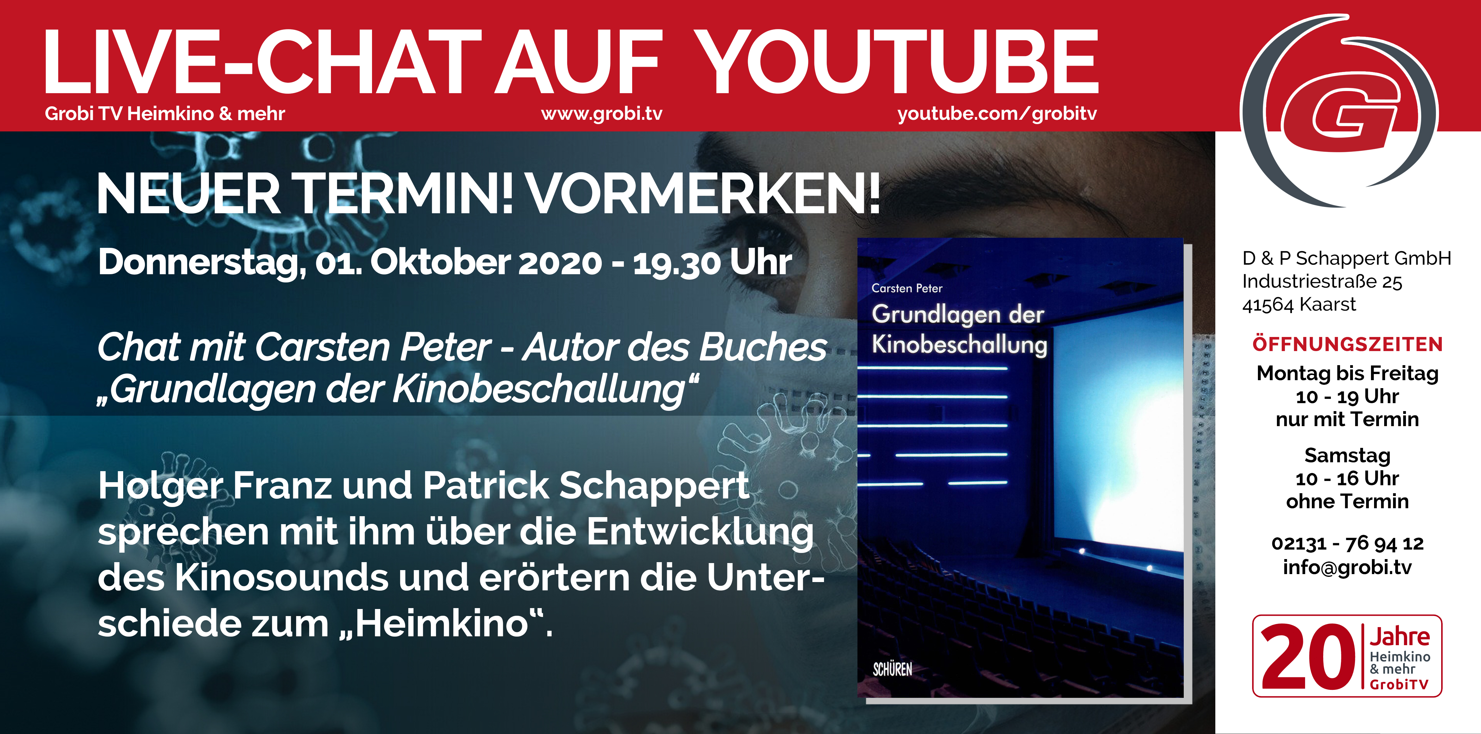 LiveChat - "Grundlagen der Kinobeschallung" am 1. Oktober 2020 - Aufzeichnung -