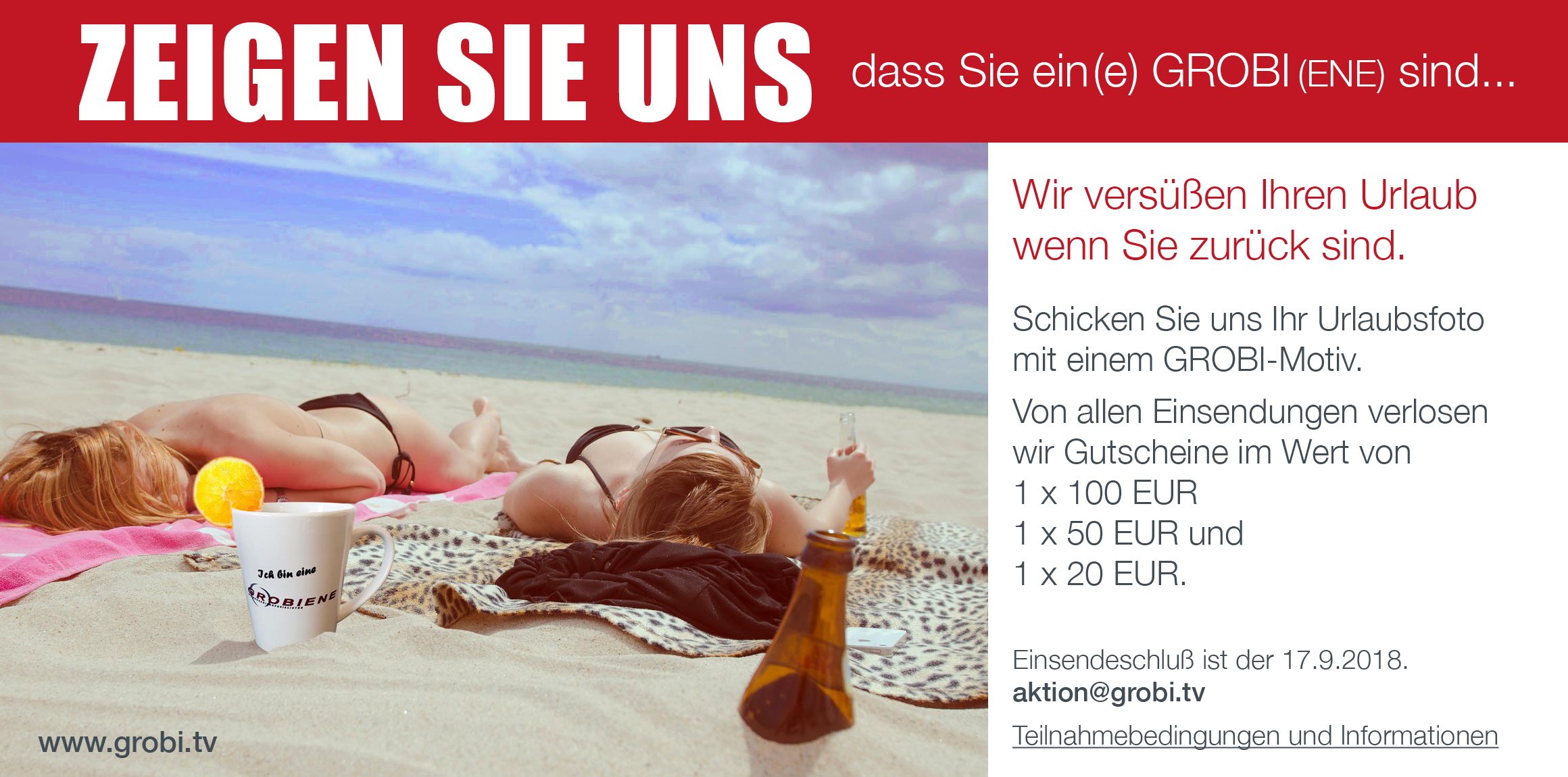 Gewinnen Sie einen GROBI Gutschein - Unser Fotogewinnspiel während der Ferienzeit.