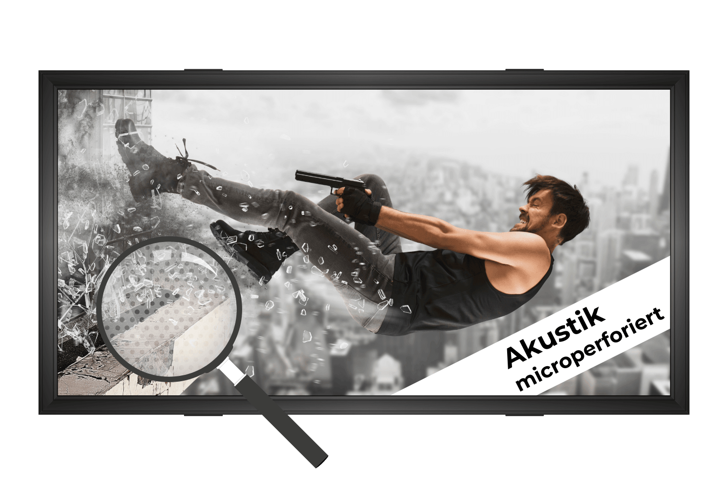 WS S CinemaFrame | Grey HC Akustik 0.8 Rahmenleinwand