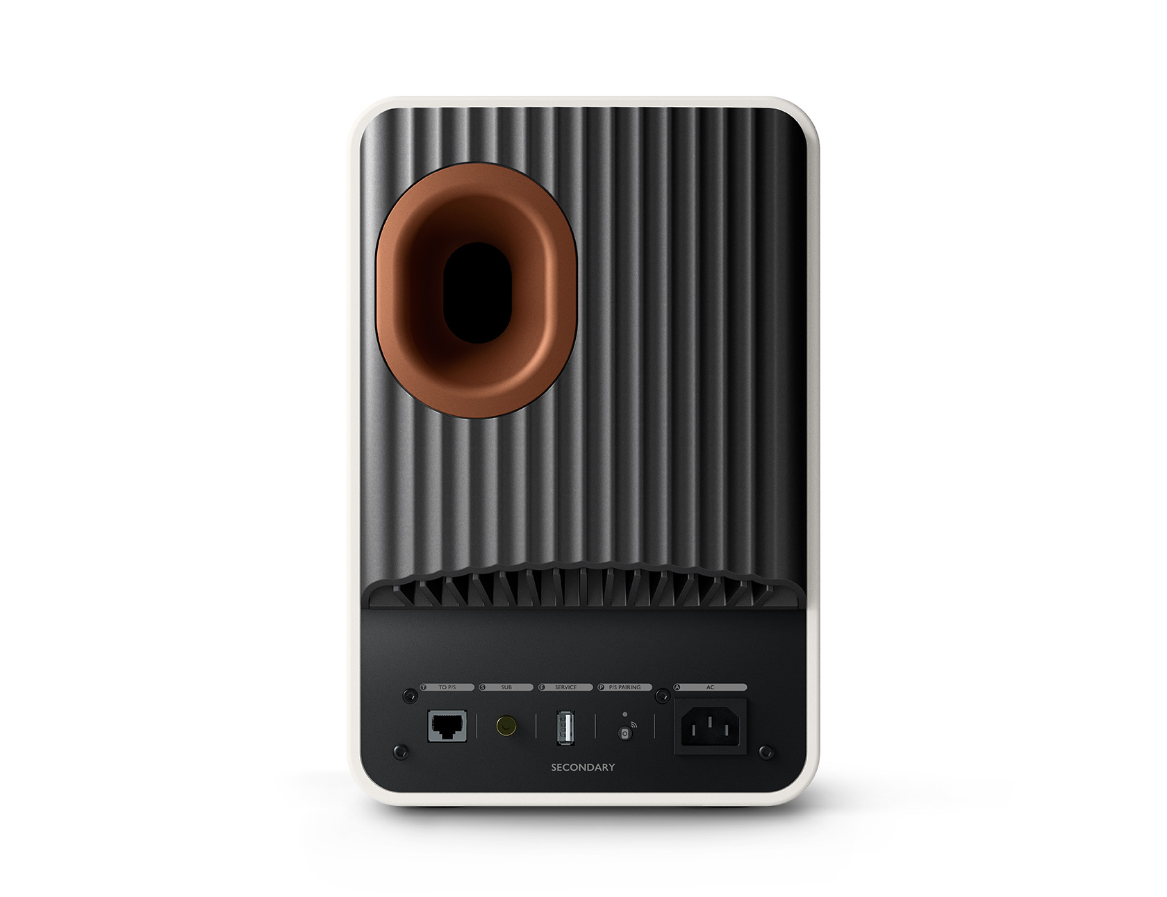 GrobiTV - KEF LS50 Wireless II Lautsprecher Einzeln weiß Rückansicht 1