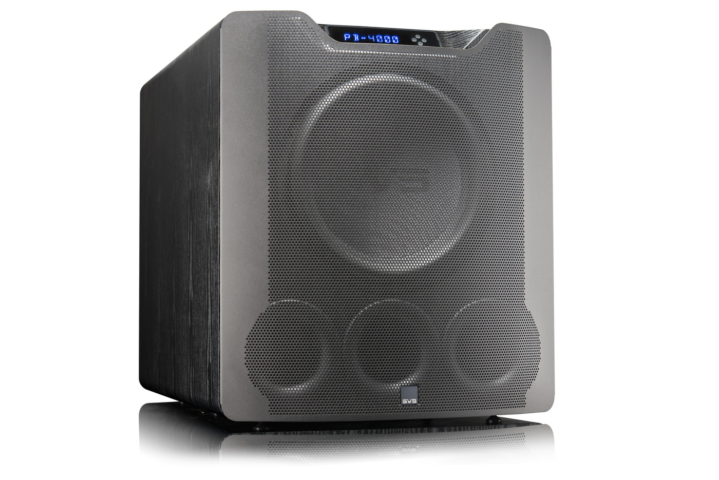 GrobiTV - SVS PB 4000 Premium Black Ash - Frontansicht rechts mit Grill