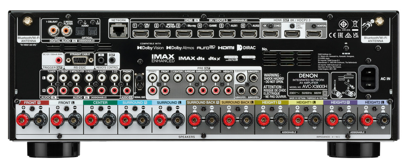 GrobiTV - Denon AVC-X3800H  9-Kanal AV-Verstärker schwarz - Rückansicht