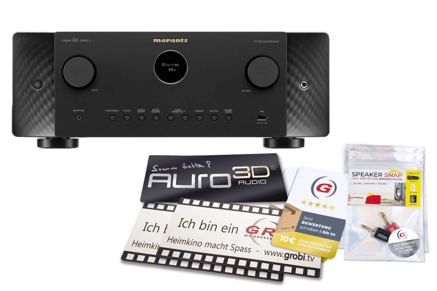Marantz CINEMA 60 DAB Serie 2 | 7.2-Kanal AV-Receiver + GRATIS SPEAKER SNAP® + GROBI Schild
