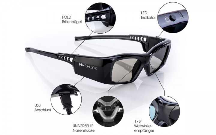 Hi-SHOCK "High Diamond" 3D-Brille 90° für JVC Projektoren