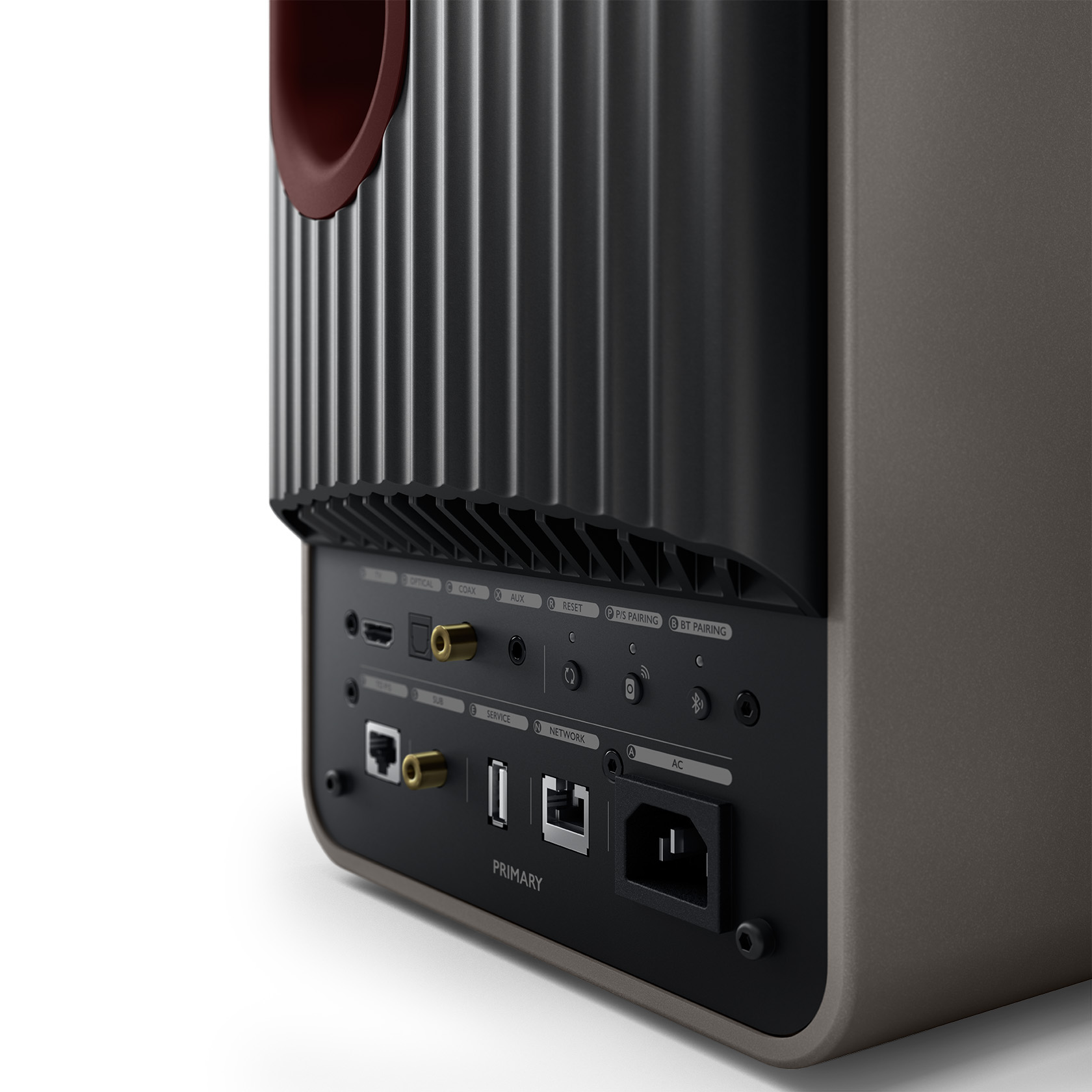 GrobiTV - KEF LS50 Wireless II Lautsprecher Einzeln grau Rückansicht 3