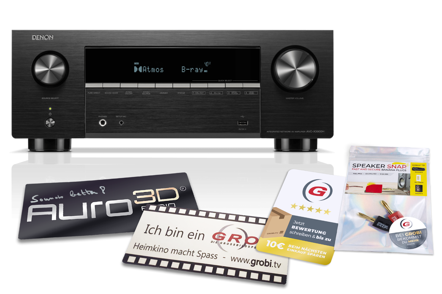 Denon AVC-X3900H | 9.4-Kanal 8K AV-Verstärker + GRATIS SPEAKER SNAP® + Auro3D / GROBI Schild
