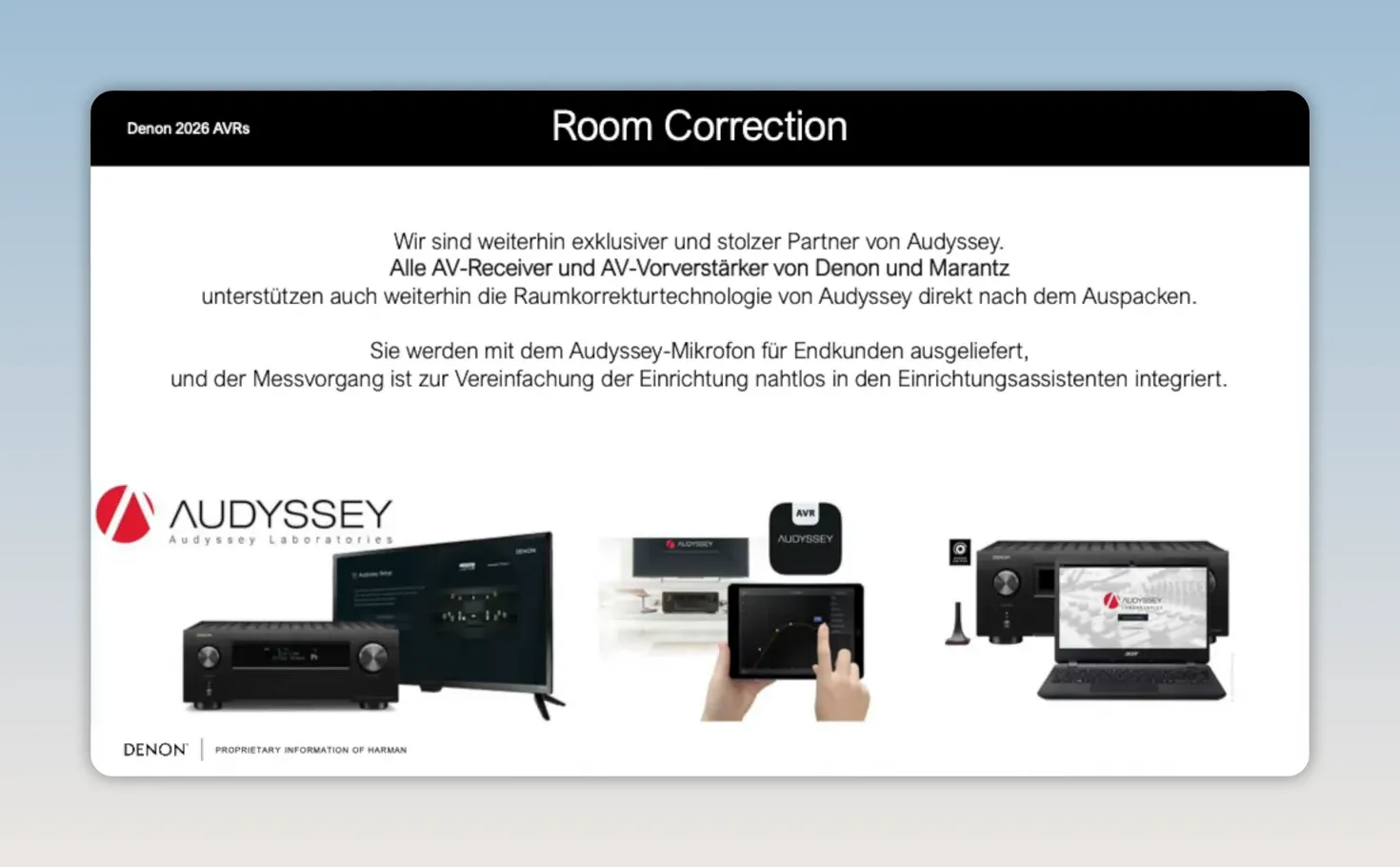Rückansicht des Denon AV-Receivers mit HDMI-Anschlüssen, Lautsprecherklemmen und Vorverstärkerausgängen