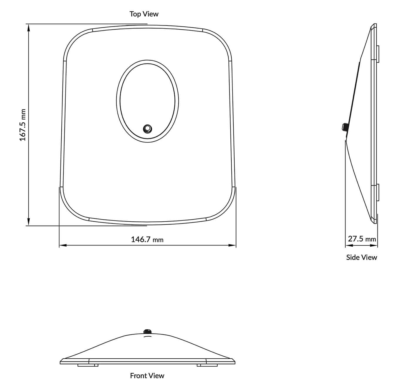 GrobiTV - KEF P1 Tischstandfuß für KEF LSX II - Abmessungen ohne KEF LSX II 