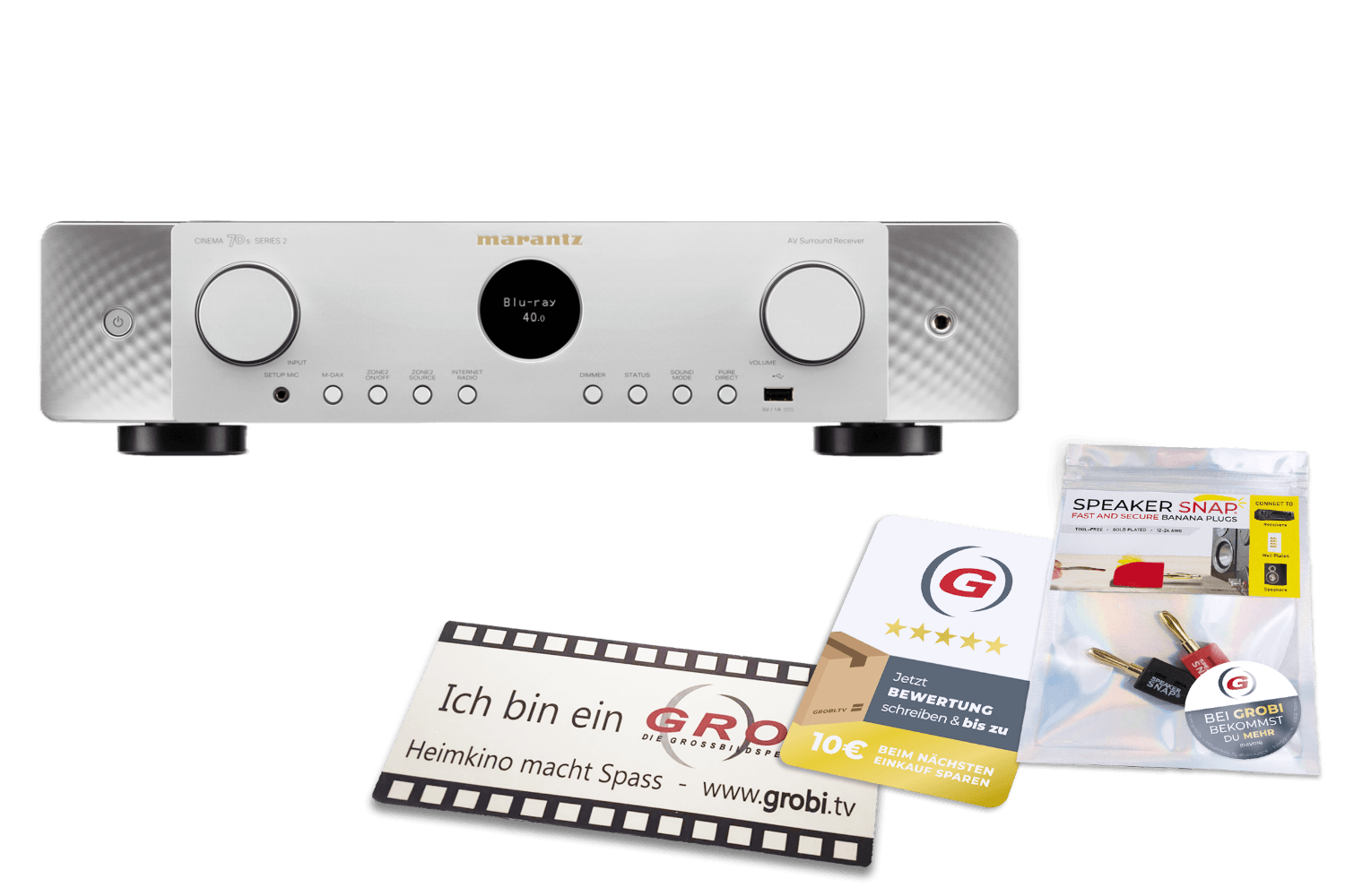 Marantz CINEMA 70s Serie 2 | Slimline 7.2-Kanal AV-Receiver + GRATIS SPEAKER SNAP® + GROBI Schild
