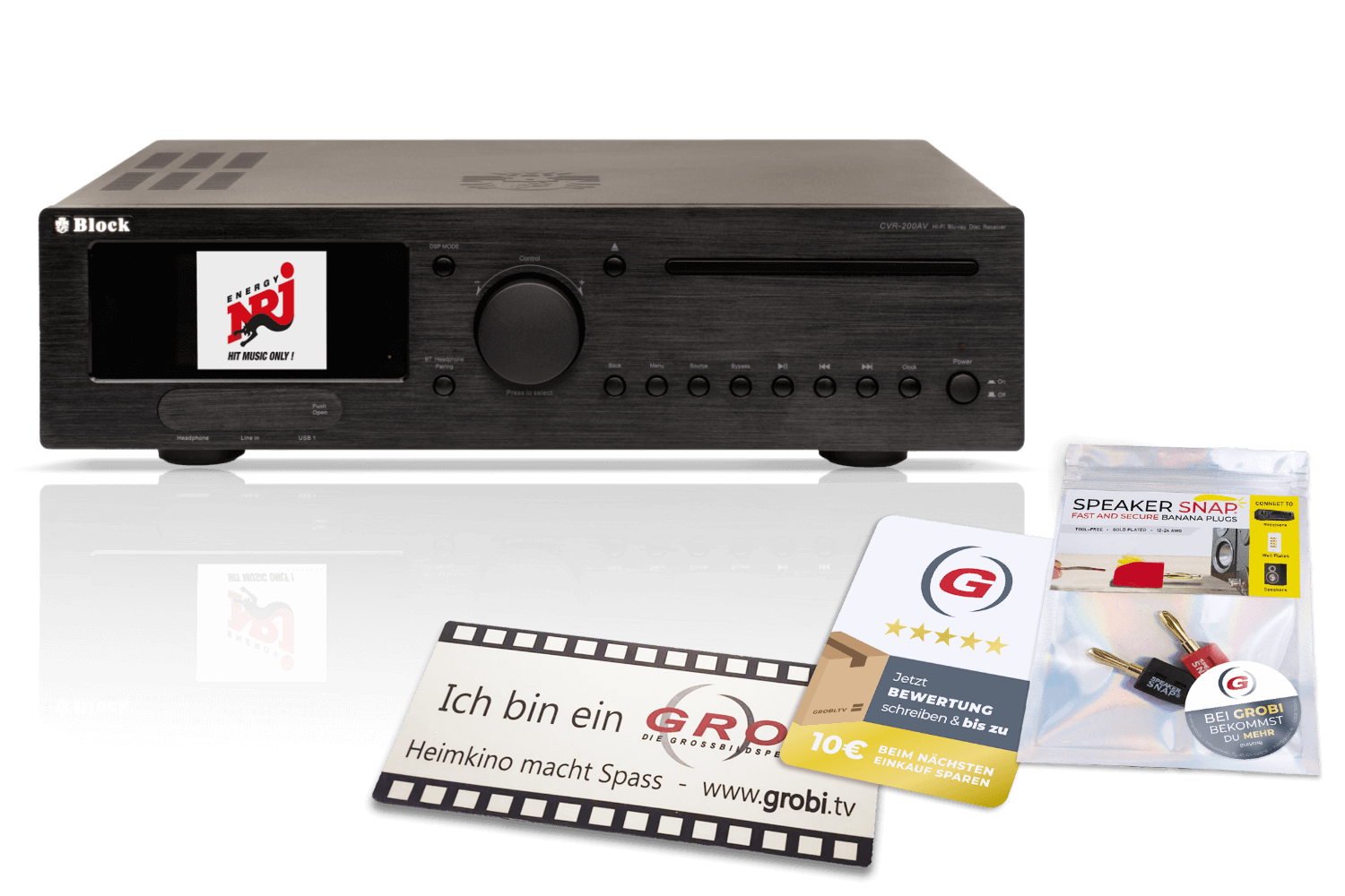 Audio Block CVR-200 AV | 7.1-Kanal AV-Verstärker + GRATIS SPEAKER SNAP® + GROBI Schild