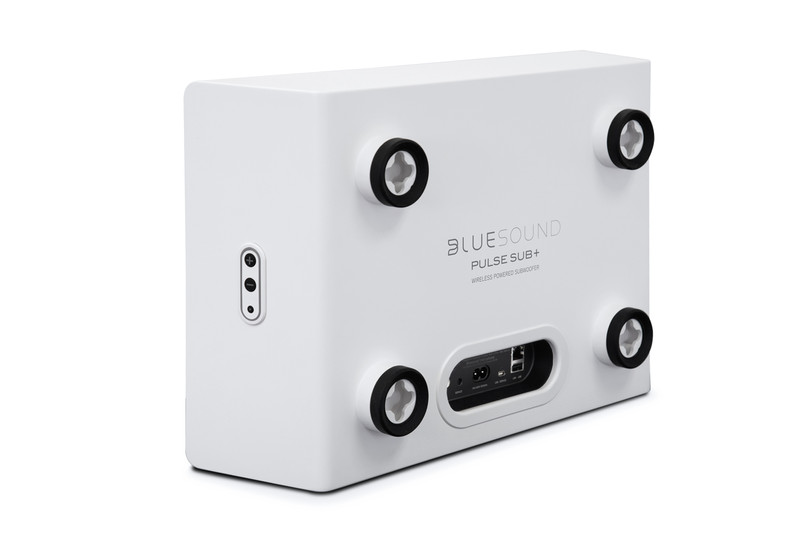 PULSE-SUB-_3-4-Rear_White GrobiTV - Bluesound PULSE SUB+_3-4 Rear_White