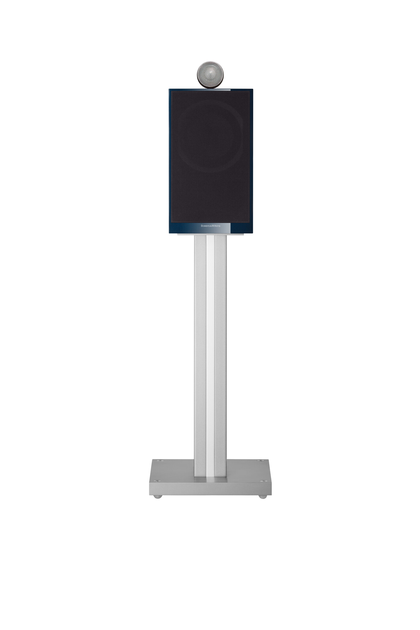 GrobiTV - Bowers & Wilkins 705 Signature Midnight Blue Metallic Frontansicht mit Grill