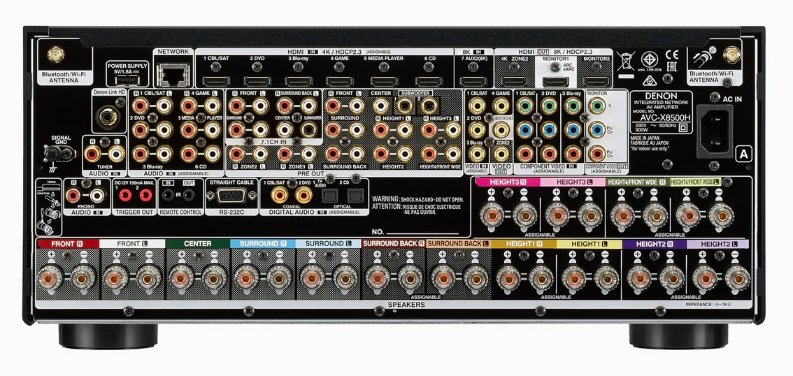 GrobiTV - DENON AVC-X8500HA AV-Verstärker schwarz - Rückansicht