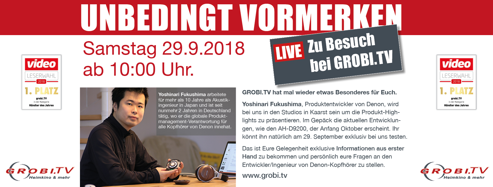 Exklusive Vorabpremiere letzten Samstag in unseren Studios - DENON Kopfhörer AH-D 9200