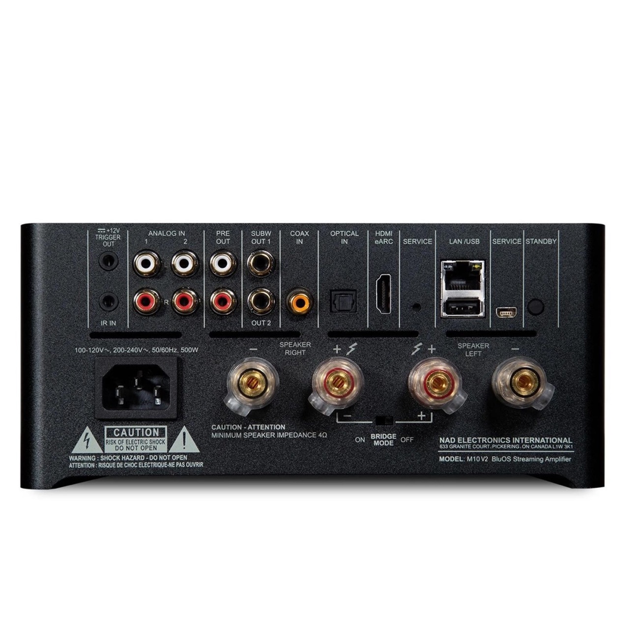 NAD M10v2 BluOS™ Anschlüsse