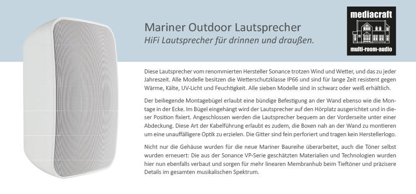 mariner_info01 Außenlautsprecher Mariner 64SST (Single-Stereo) – 80 Watt