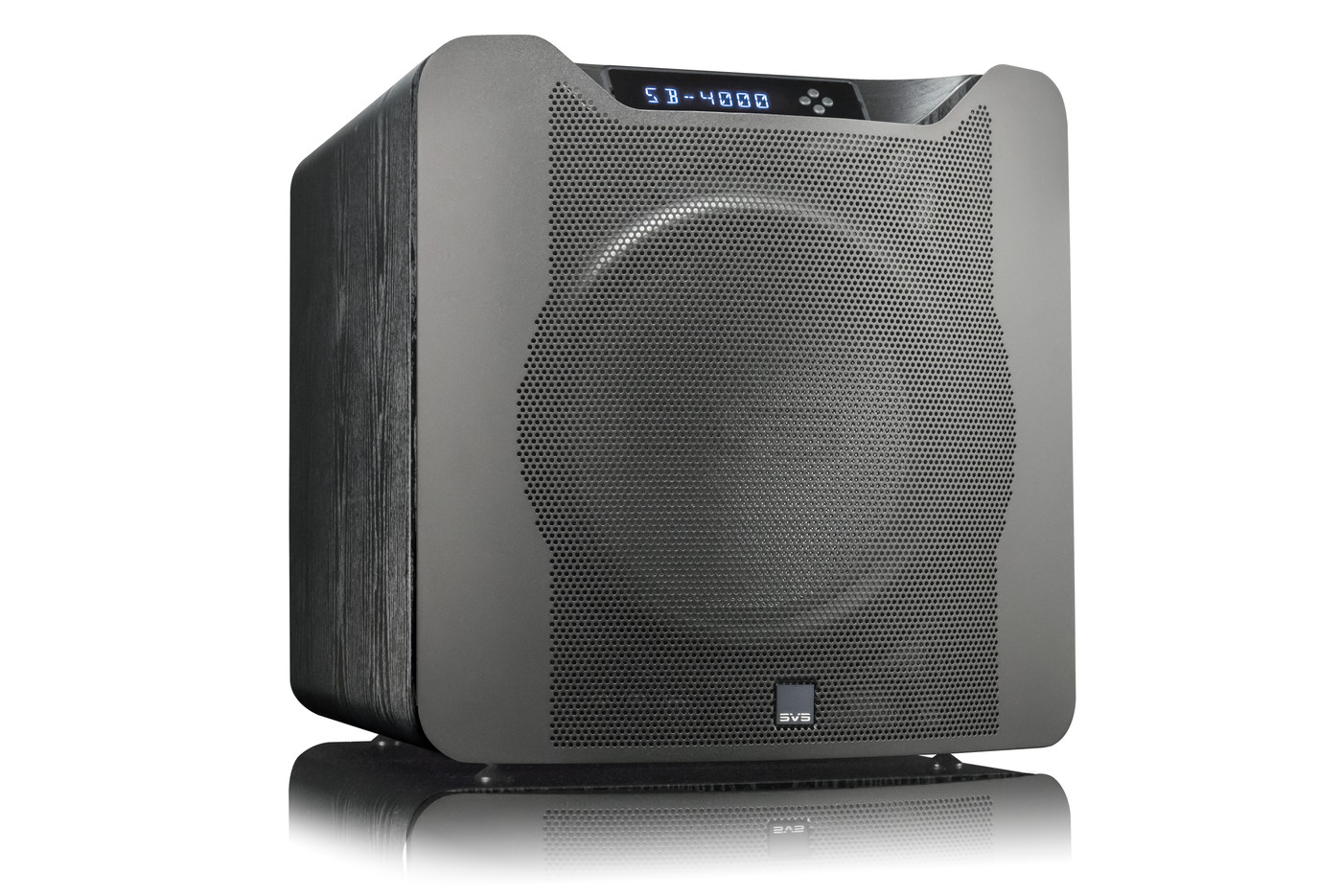 GrobiTV - SVS SB-4000 Heimkino Subwoofer - Premium Black Ash - Frontansicht rechts mit Grill
