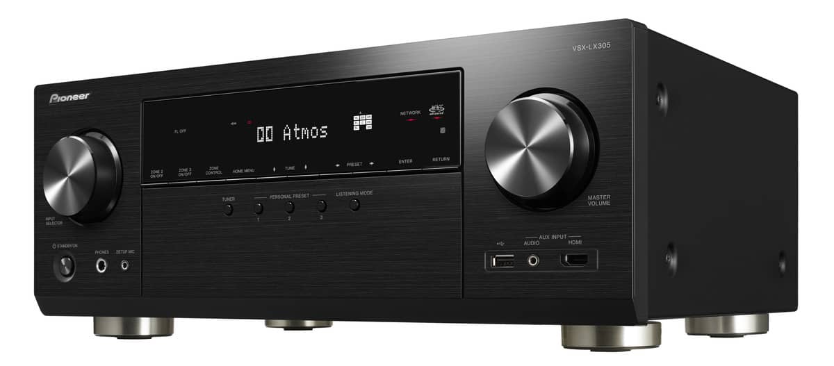 Grobi.TV - Pioneer VSX-LX305 9.2-Kanal Netzwerk-AV-Receiver - schwarz - Ansicht links