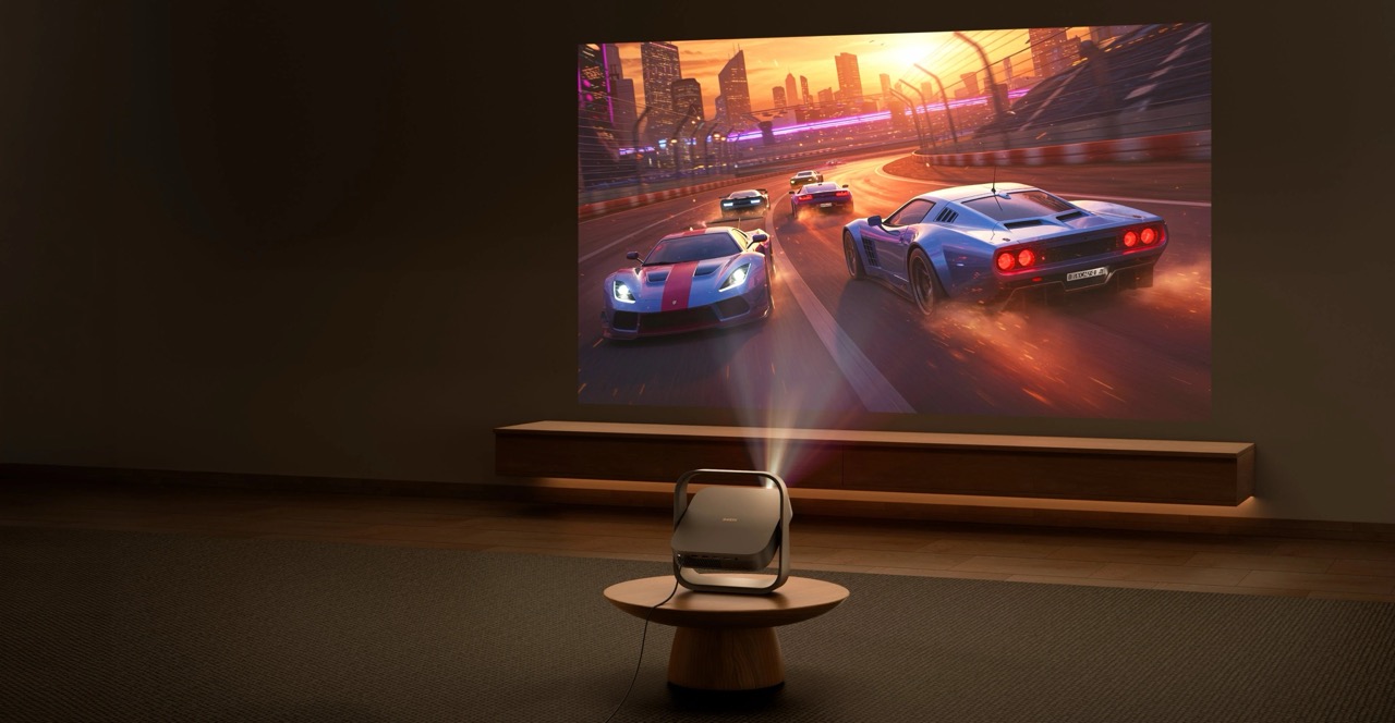 XGIMI Elfin Flip 4K | Tragbarer 4K RGB Triple-Laser Beamer mit Google TV