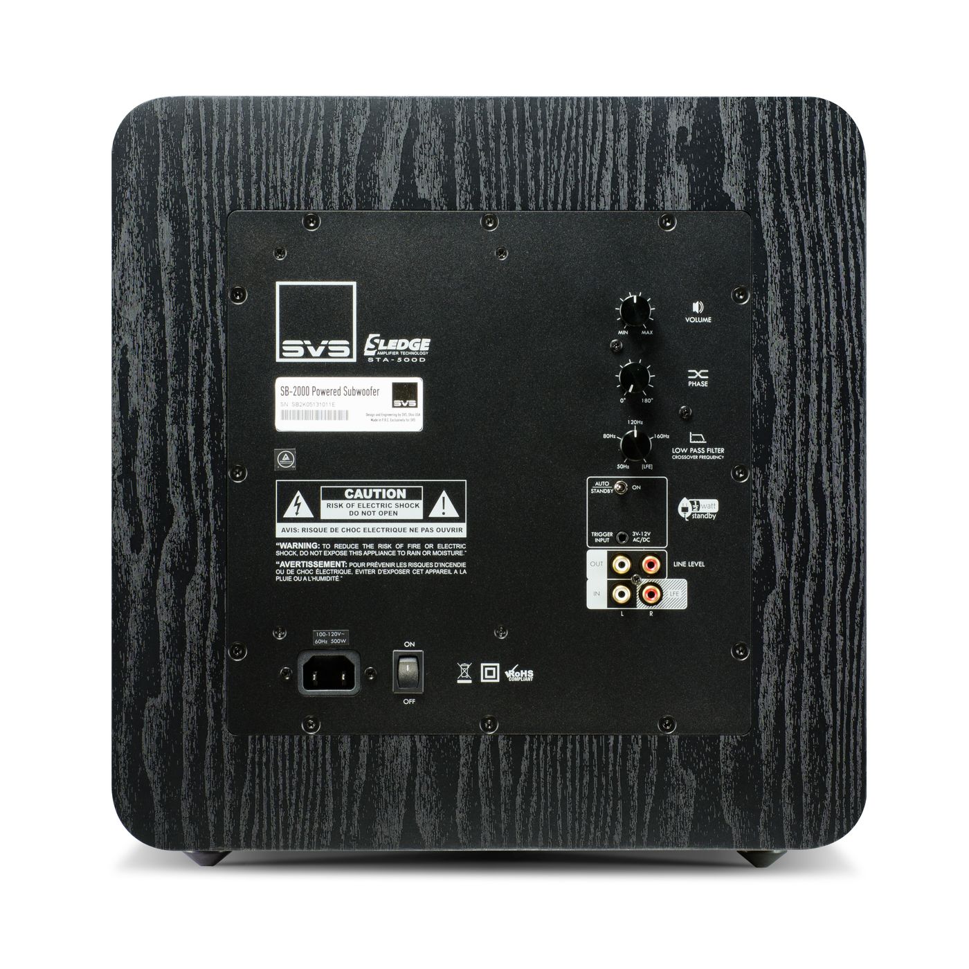 GrobiTV - SVS SB-2000 CLASSIC Heimkino Subwoofer - Black Ash - Rückansicht