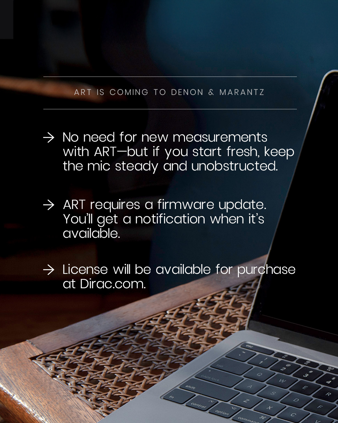 Exklusive Informationen zur Einführung der Dirac live ART Software für Denon und Marantz